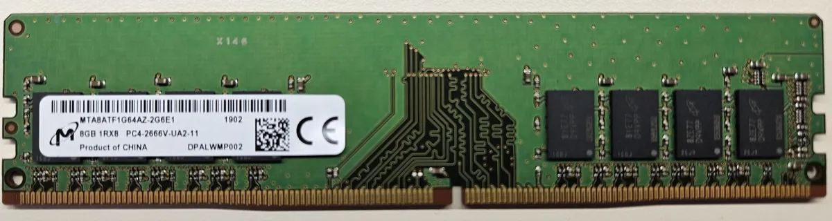 Micron 8GB 1RX8 PC4-2666V-UA2-11 MTA8ATF1G64AZ-2G6 - Image 2