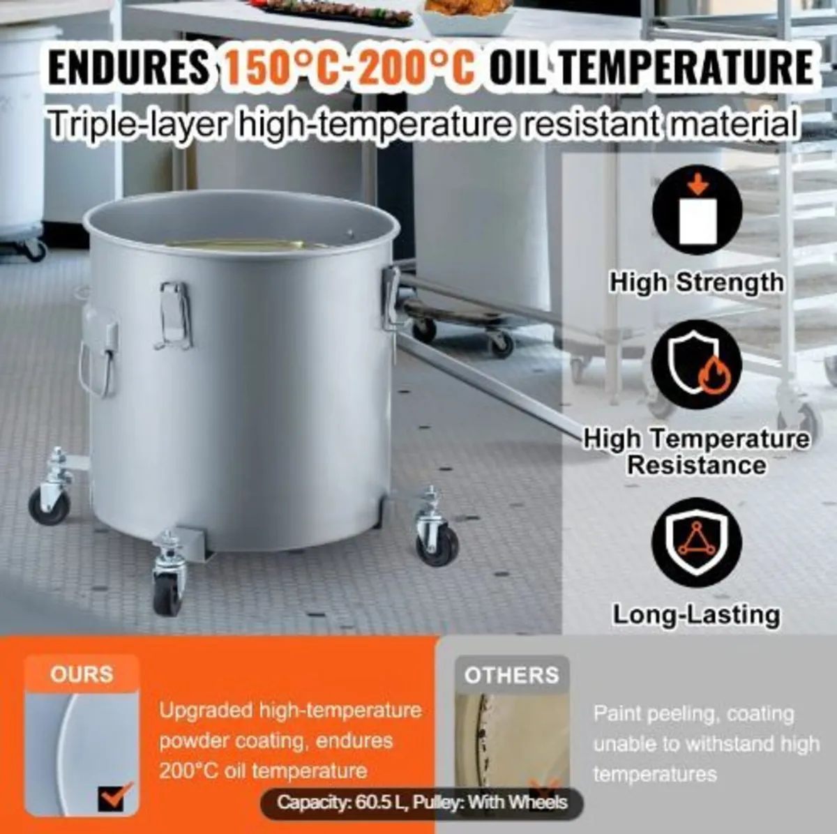 Fryer Grease Bucket, 16 Gal Oil Disposal - Image 4
