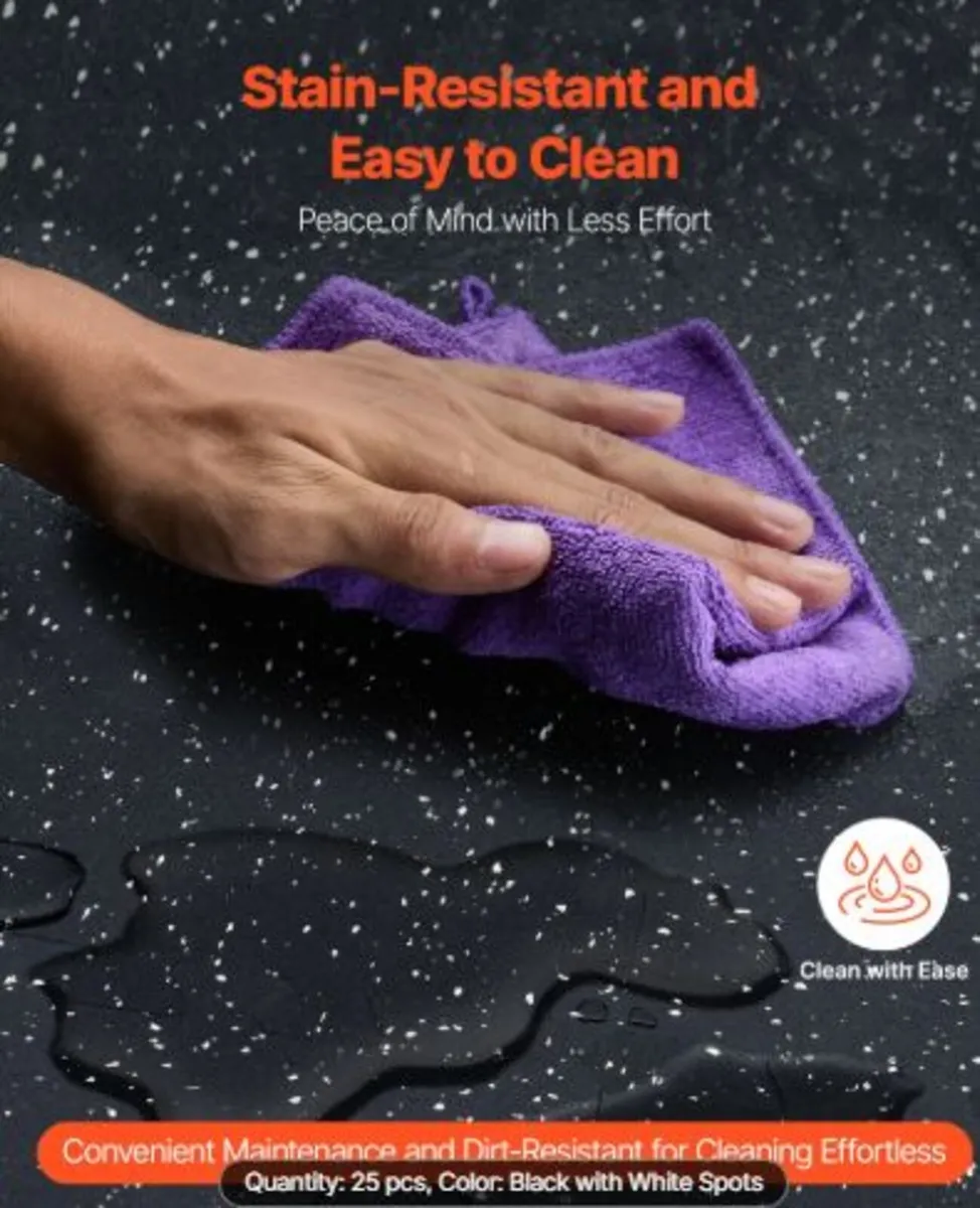 0.56 Inch Thick Gym Floor Mats, 25 Tiles Rubber - Image 4