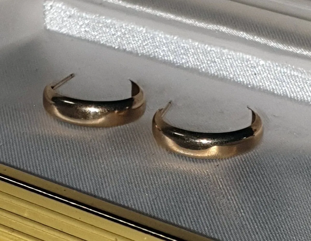 Vintage Hallmarked 9ct Gold 'Demi' Hoops - Image 2
