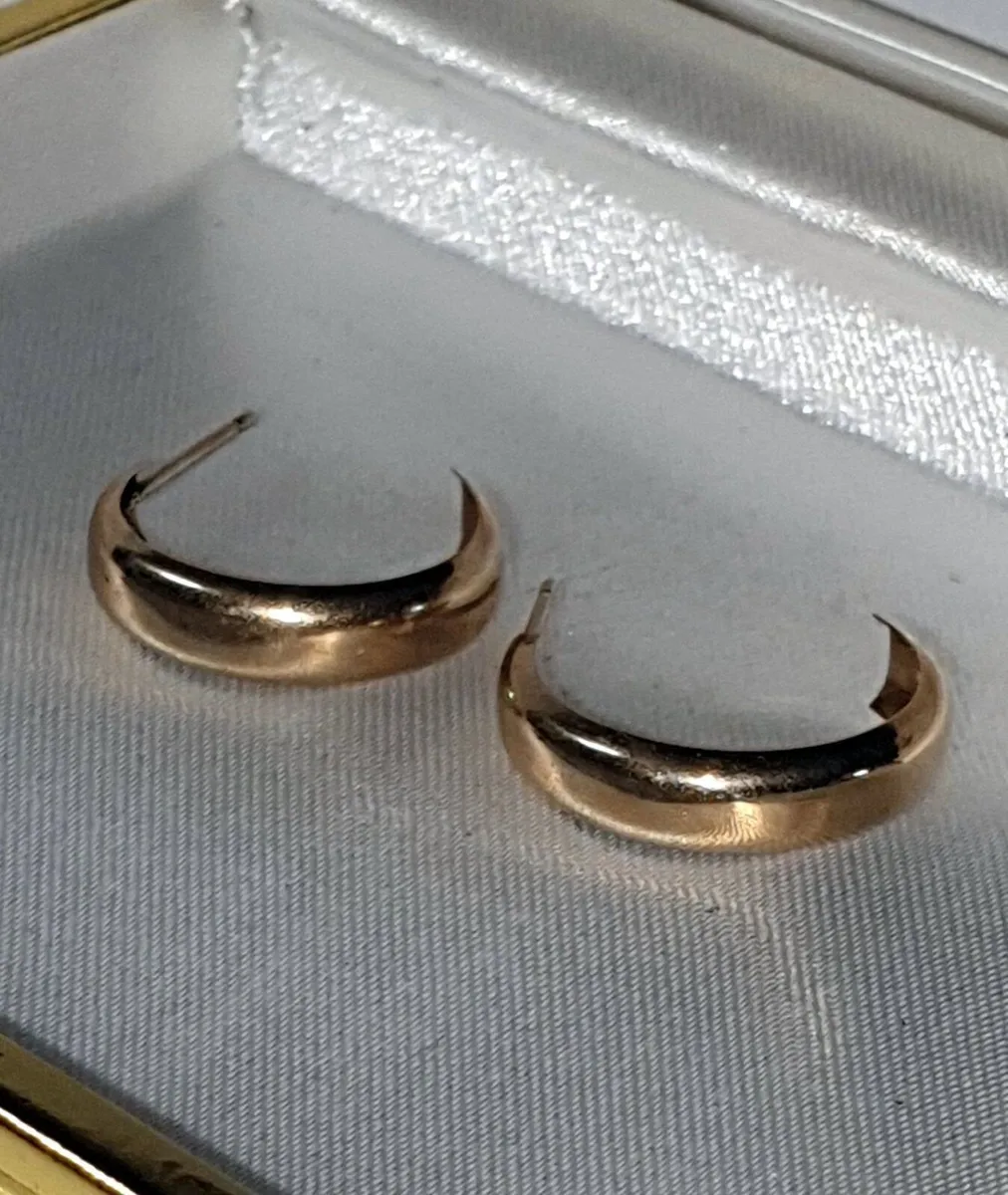 Vintage Hallmarked 9ct Gold 'Demi' Hoops - Image 3