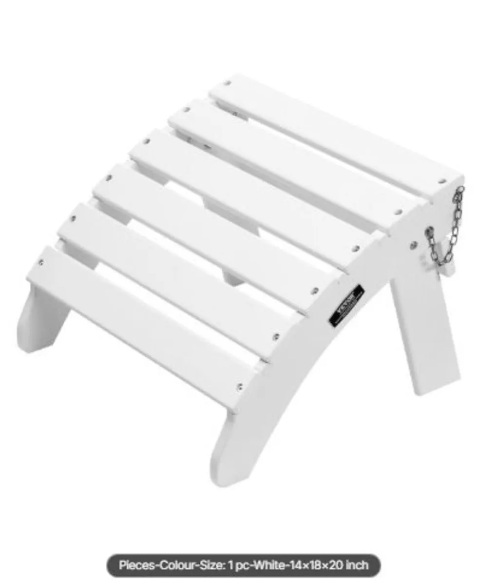 Adirondack Ottoman,17.7L x 19.7W x 13.8H Inch HDPE - Image 1
