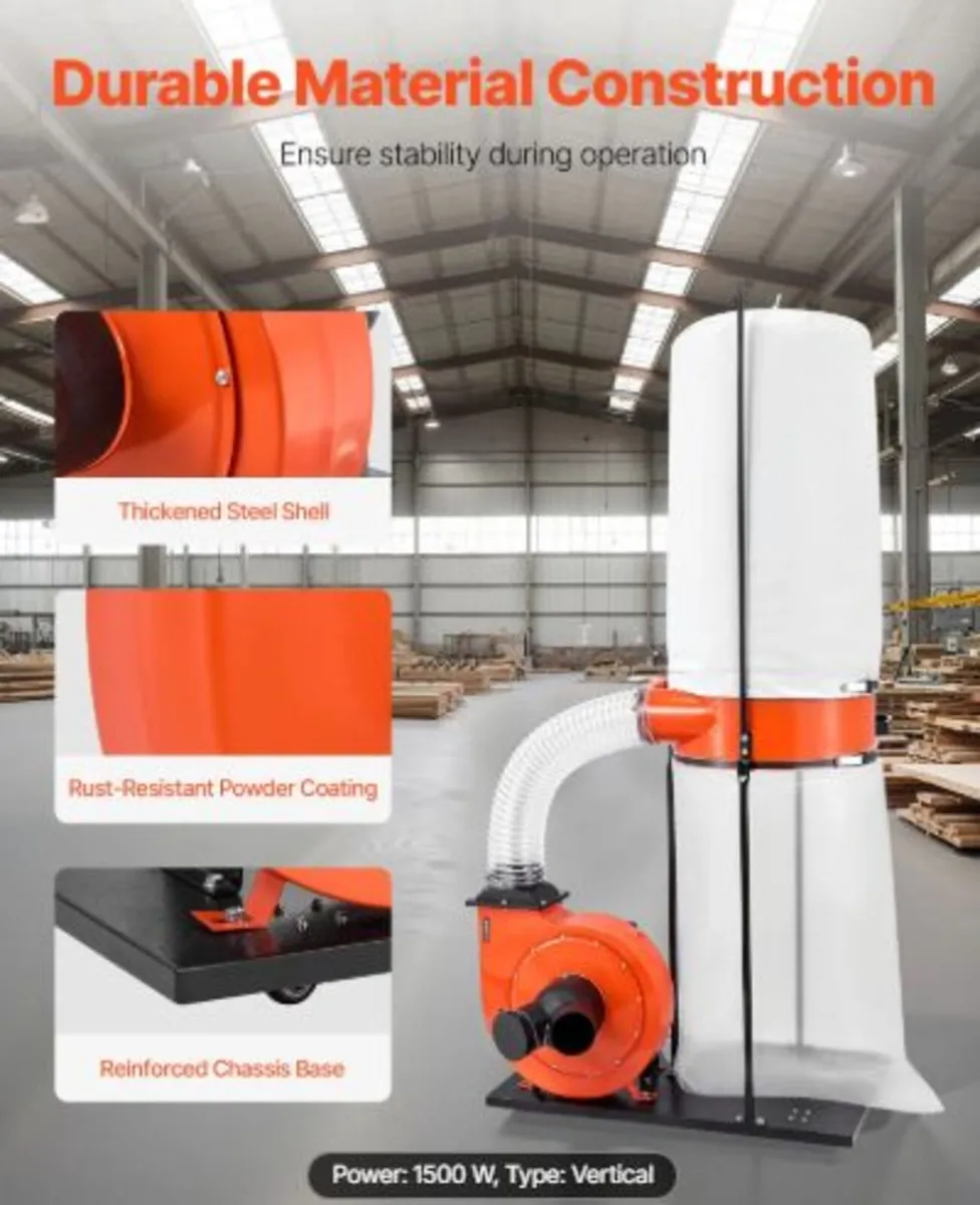 Dust Collector, 1200 CFM 2.5 Micron Vortex Cone - Image 4