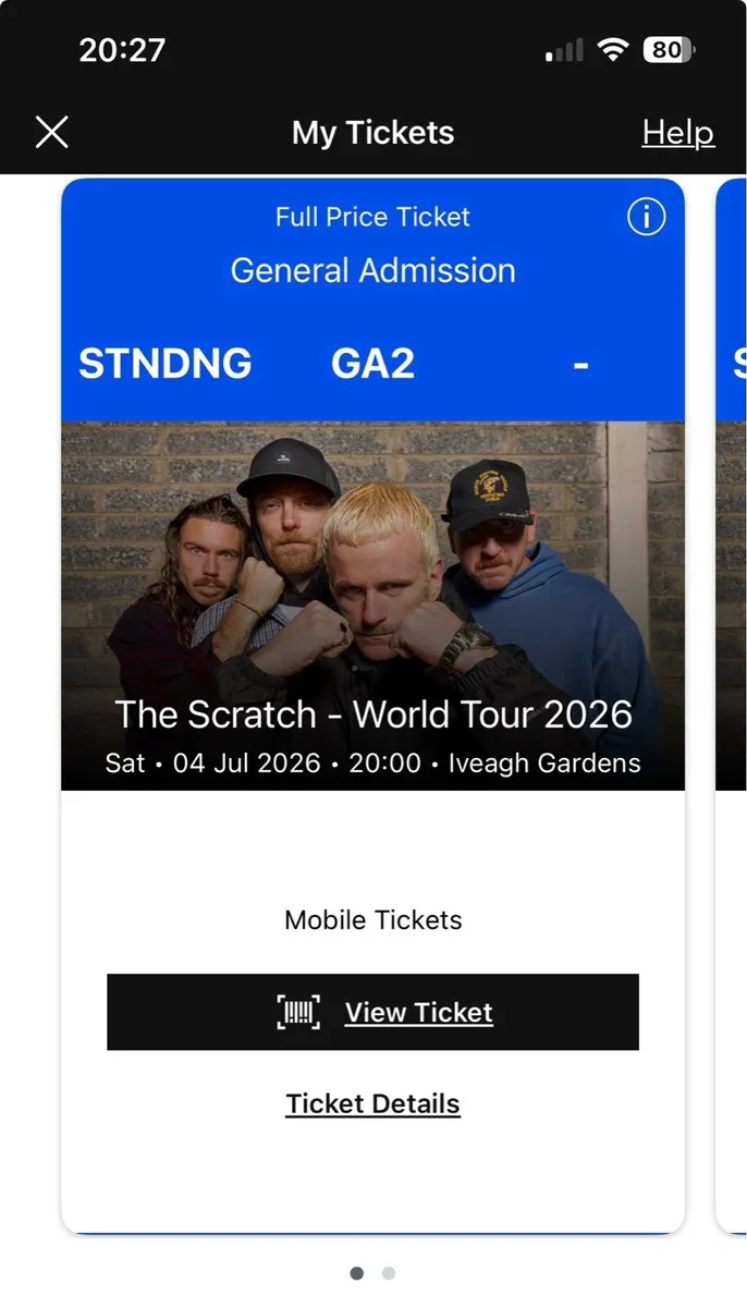 The Scratch Tickets x2, Iveagh Gardens Dublin - Image 2