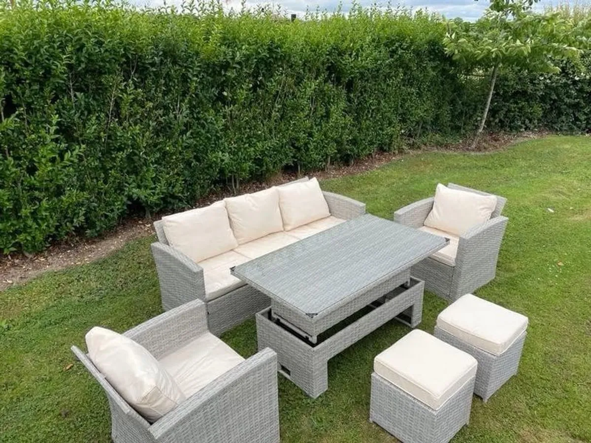 New Luxury Garden Rattan Furniture / Rising Dining Table / Sofa / Armchair / Delivery - Image 3