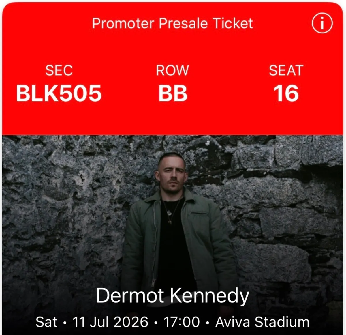 Dermot Kennedy 2 Tickets Saturday 11th July - Image 3
