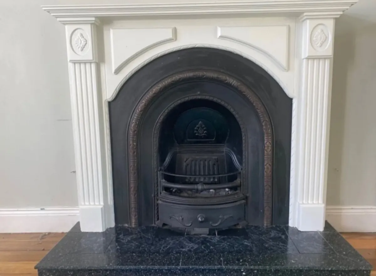 Cast iron full fireplace set & heart included ONO - Image 1