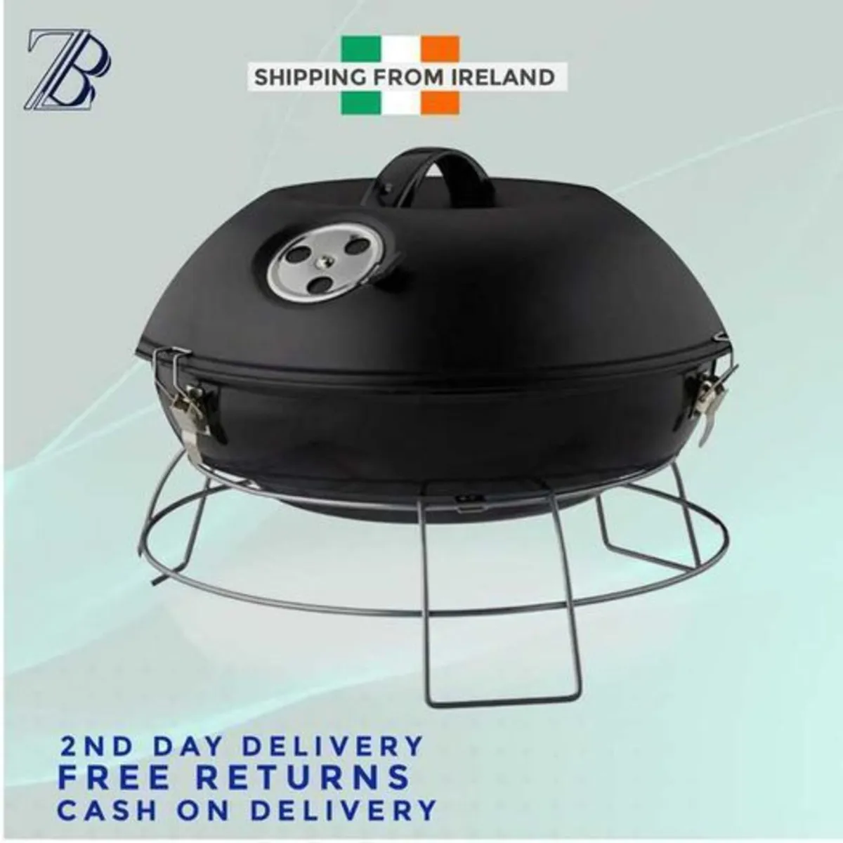 Portable Kettle Barbecue with Lid - Image 1