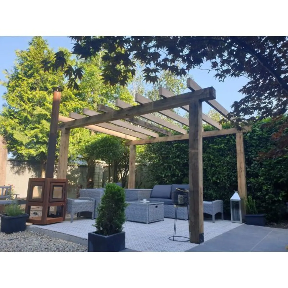 Custom Project Pergola Oak, Douglas Fir, Larch Bea - Image 2