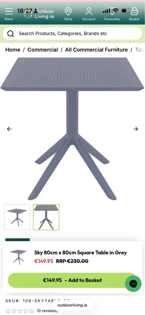 Square tables white 80x80cm - Image 4