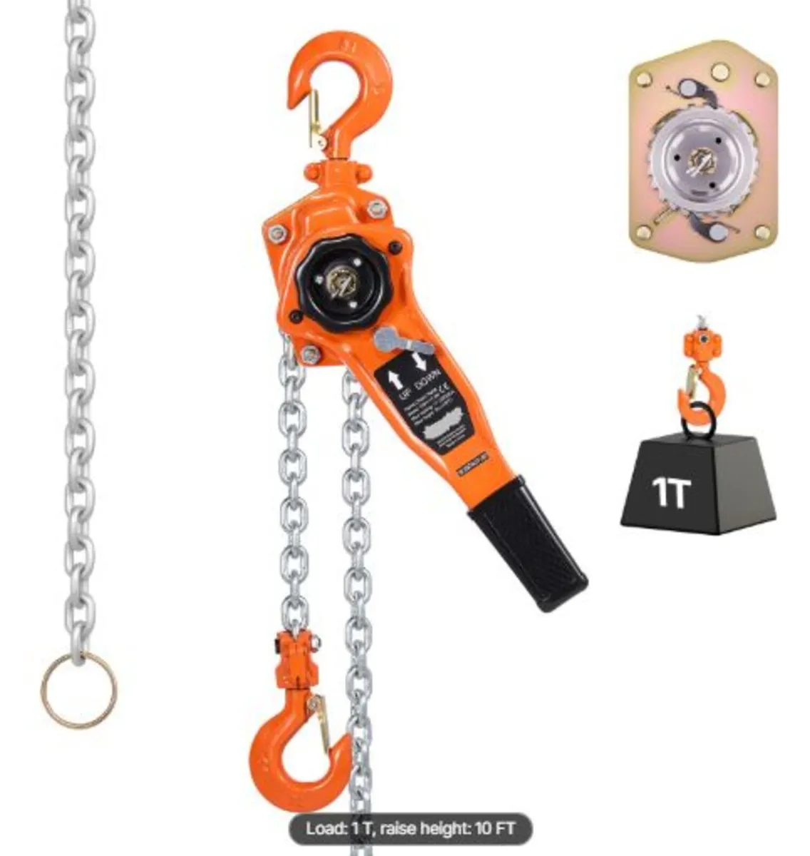 Manual Lever Chain Hoist, 1T 1000KG Capacity Heavy - Image 1