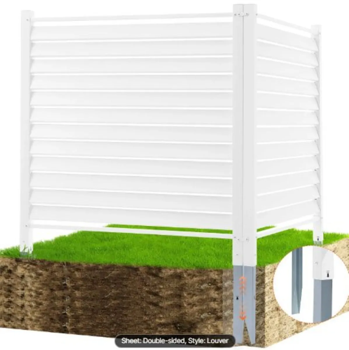 48" W x 48" H Vinyl Privacy Fence Panels, Air - Image 1