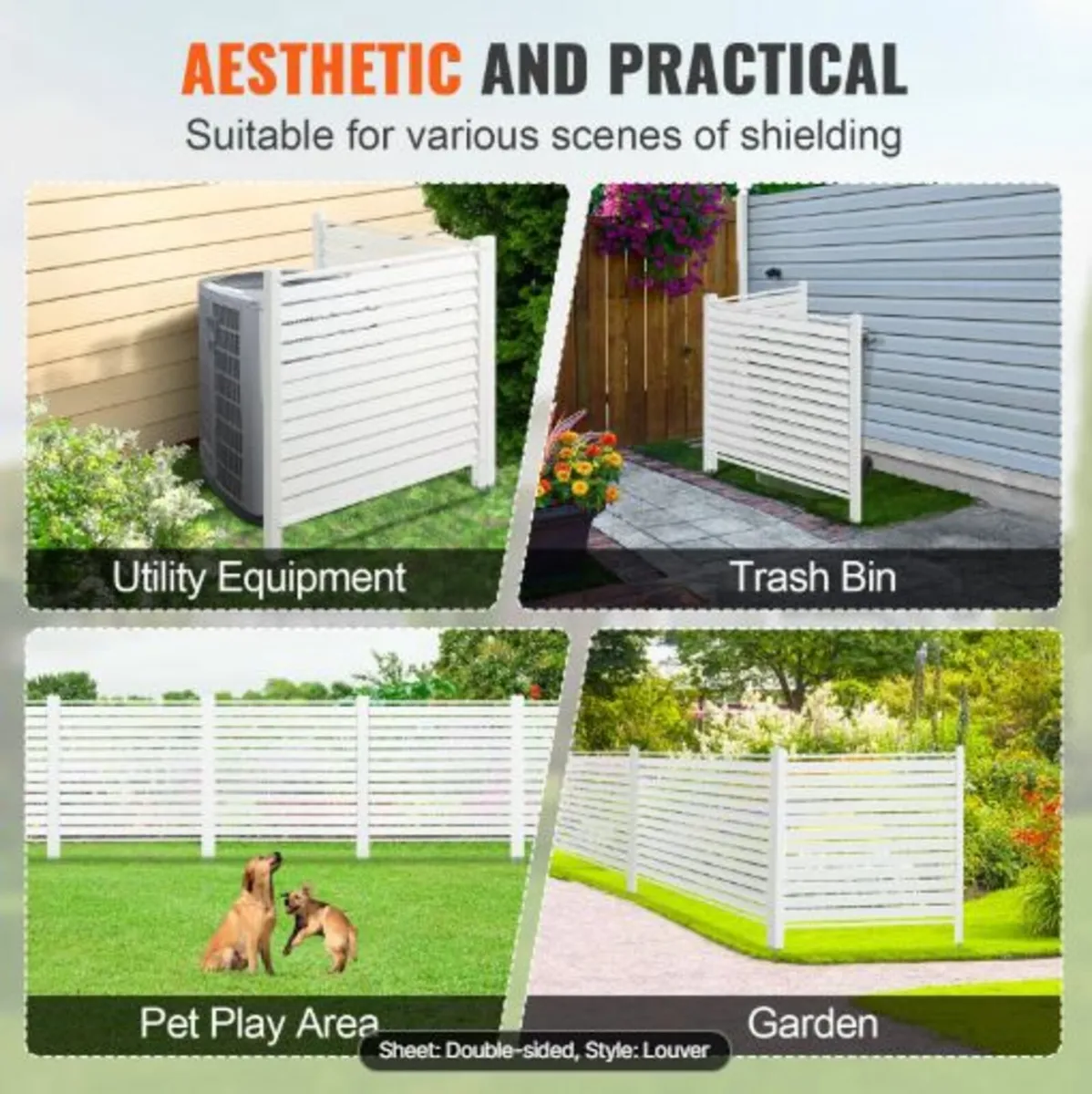 48" W x 48" H Vinyl Privacy Fence Panels, Air - Image 2