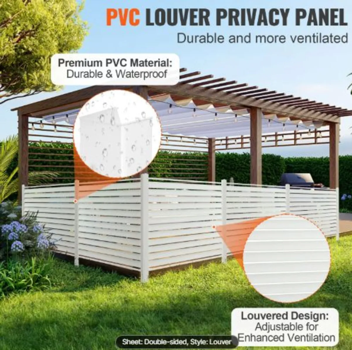 48" W x 48" H Vinyl Privacy Fence Panels, Air - Image 3