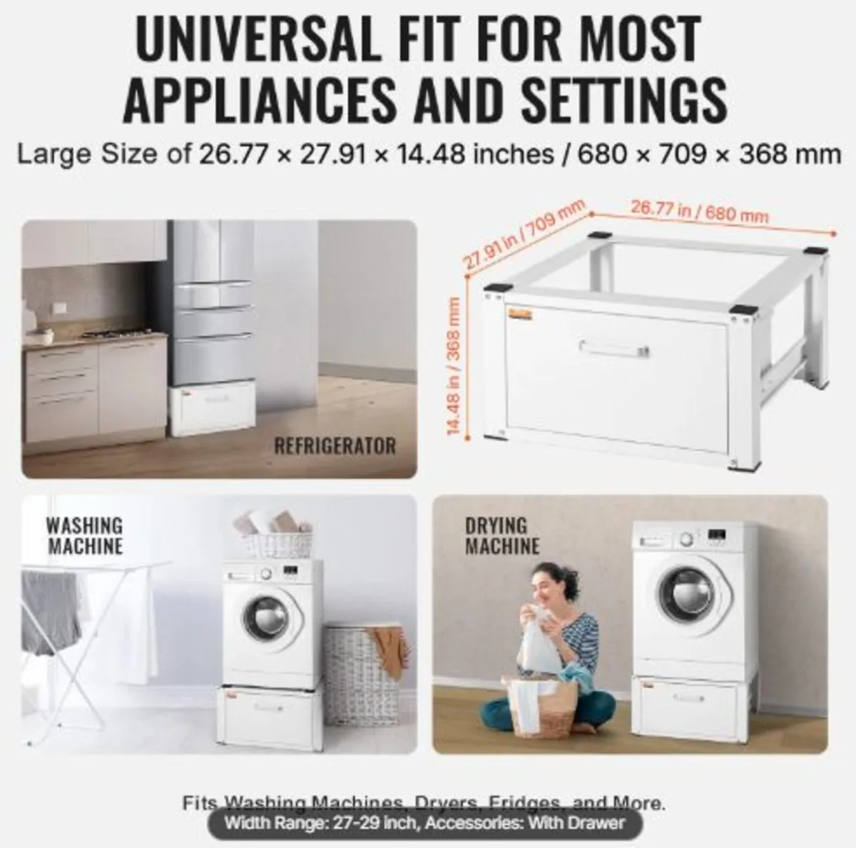 Laundry Pedestal 686mmW x 366mmH, Washer And Dryer - Image 2