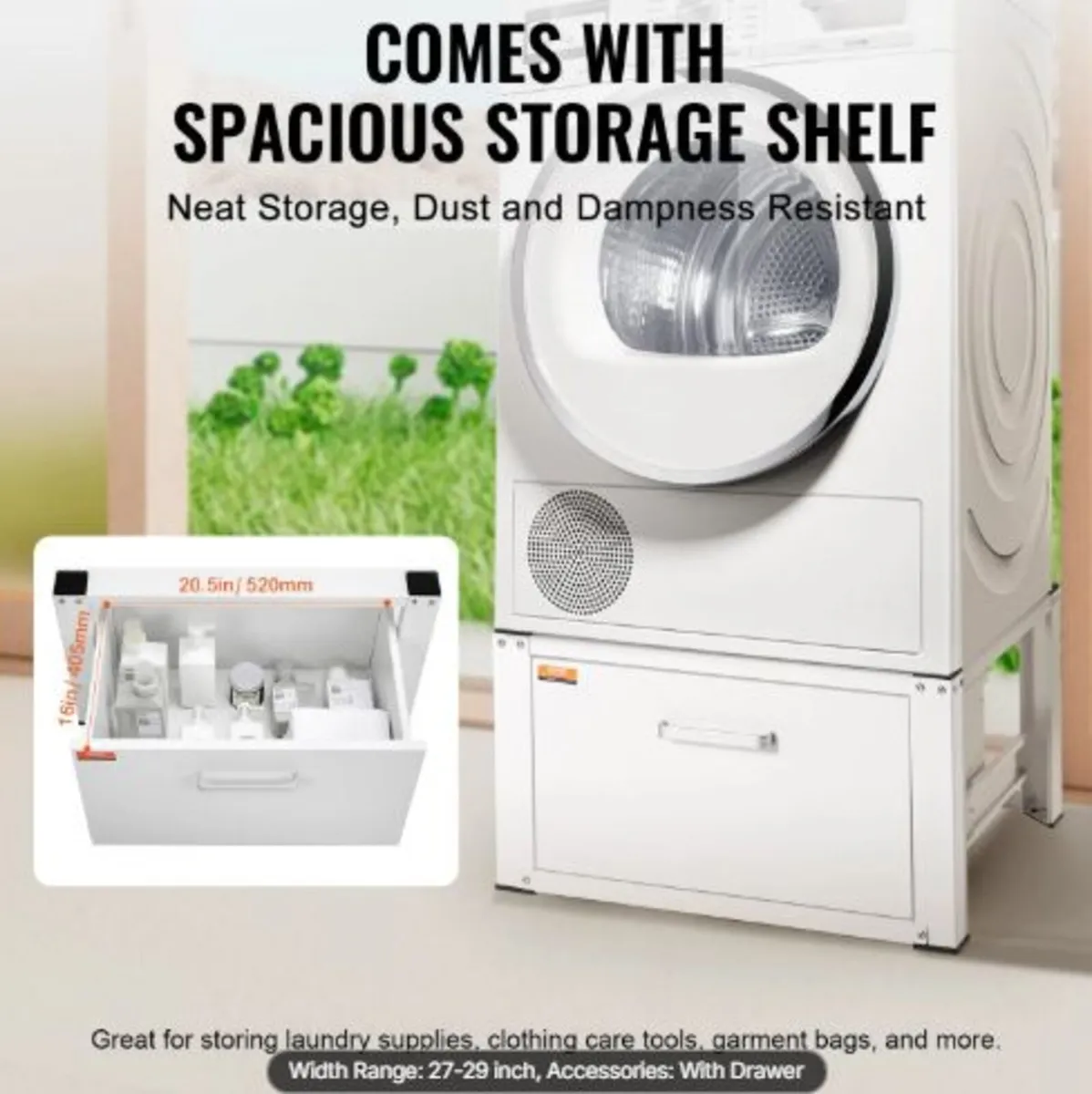 Laundry Pedestal 686mmW x 366mmH, Washer And Dryer - Image 3