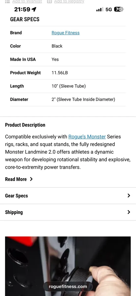 ROGUE MONSTER GYM LANDMINE ATTACHMENT, SELL CHEAP! - Image 3