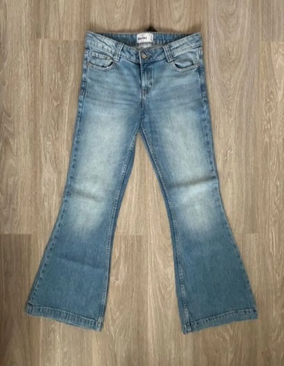 Blue High Rise Flare Rota Ora Jeans: Size 10 - Image 1