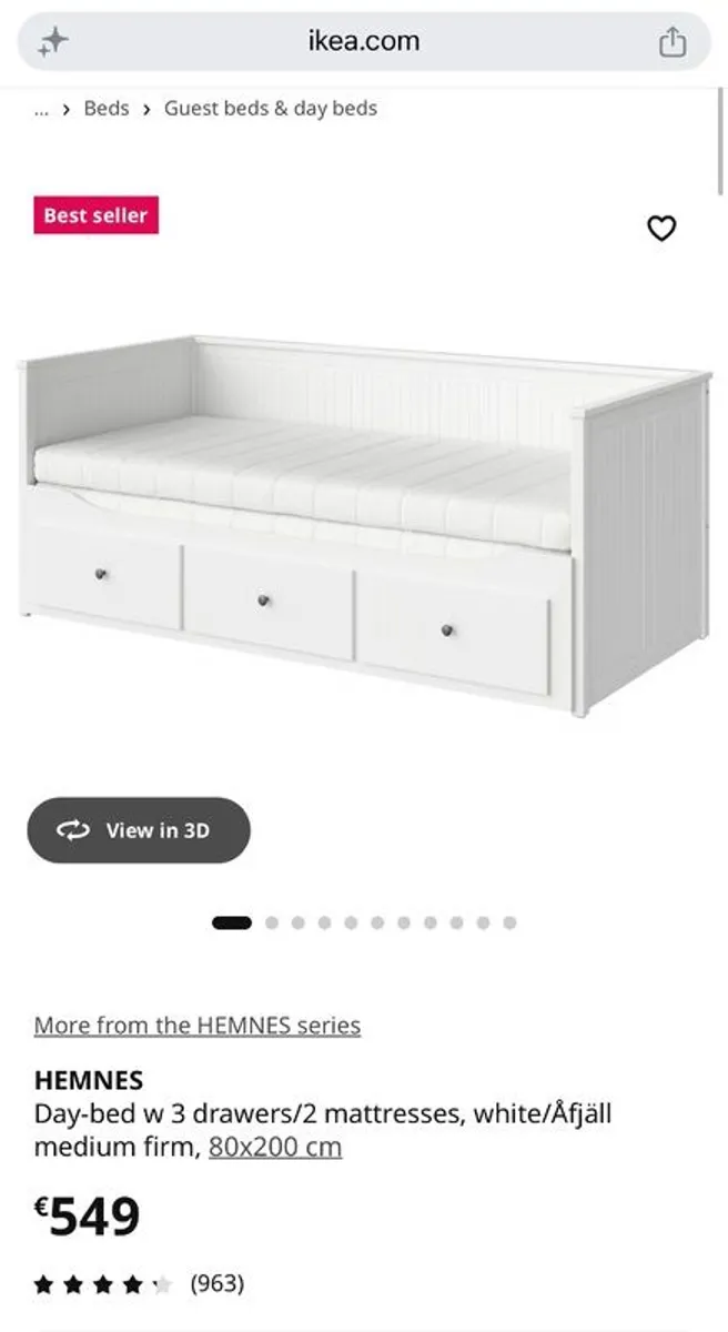 ikea daybed Hemnes with two mattresses - Image 2