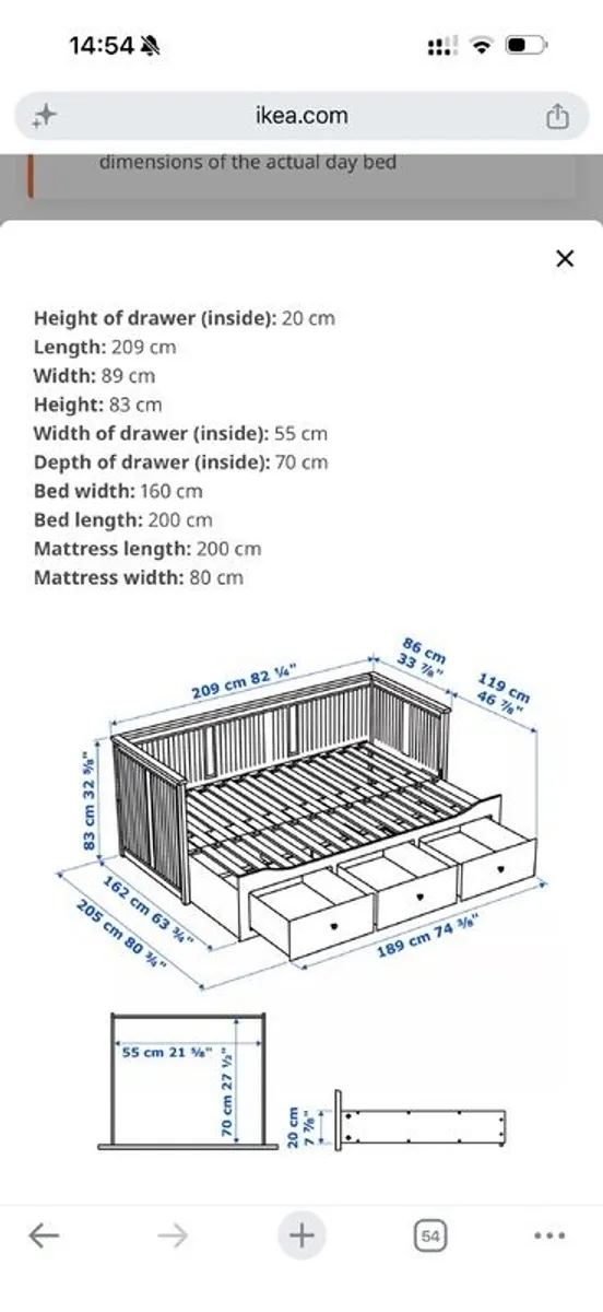 ikea daybed Hemnes with two mattresses - Image 3