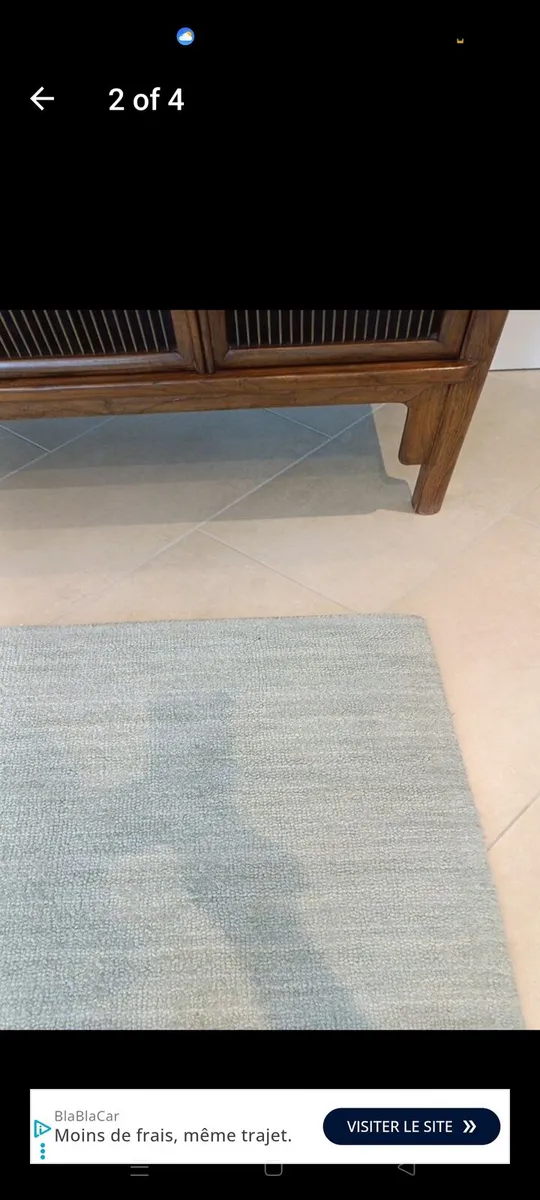 Wool rug soft green colour 122 x 183 - Image 2