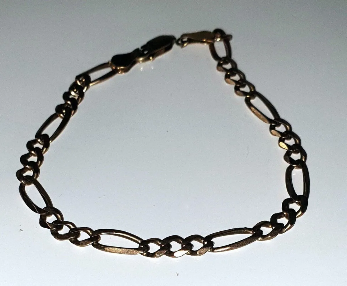 Vintage 9ct Gold Figaro Bracelet - Image 3