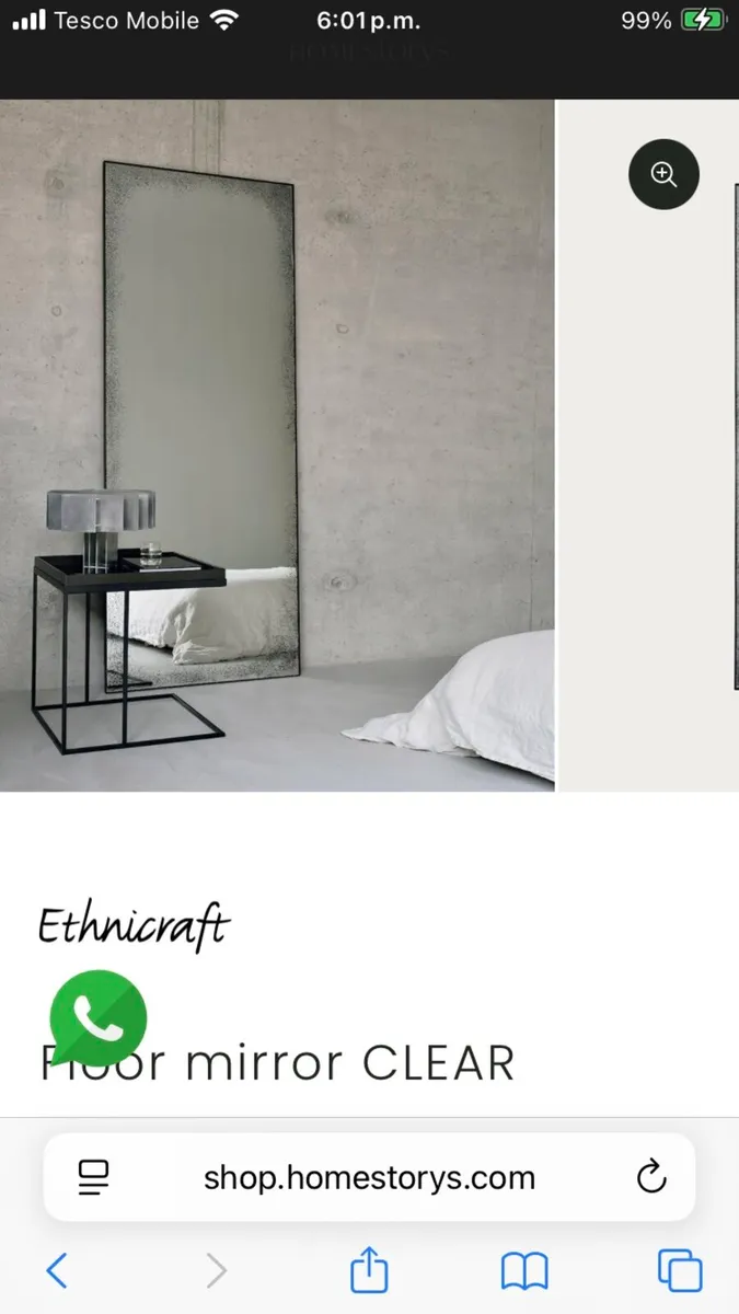Ethnicraft clear floor mirror new in box - Image 2