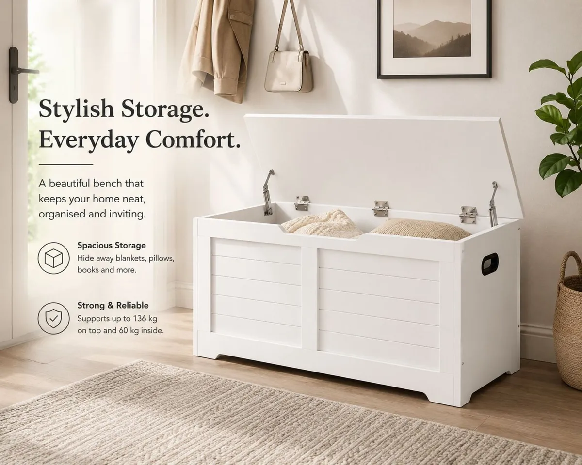 Storage Bench with Lift-Up Lid Storage Box - Image 1