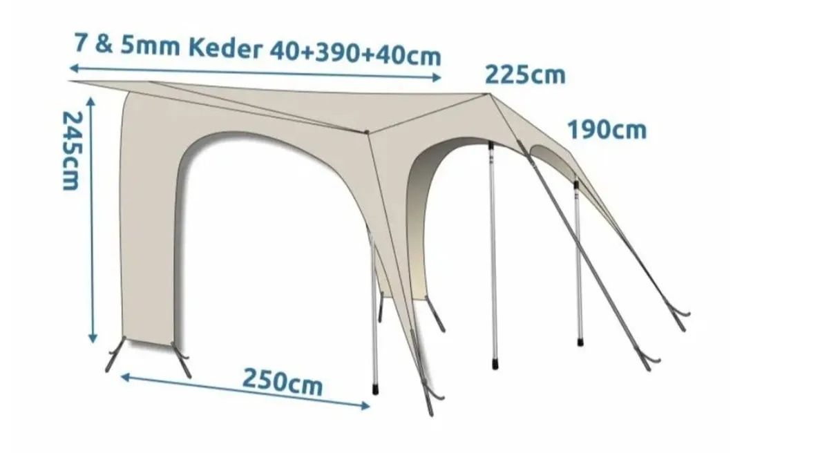 Caravan awning Sun Canopy Sun Sail Motorhome anti - Image 2