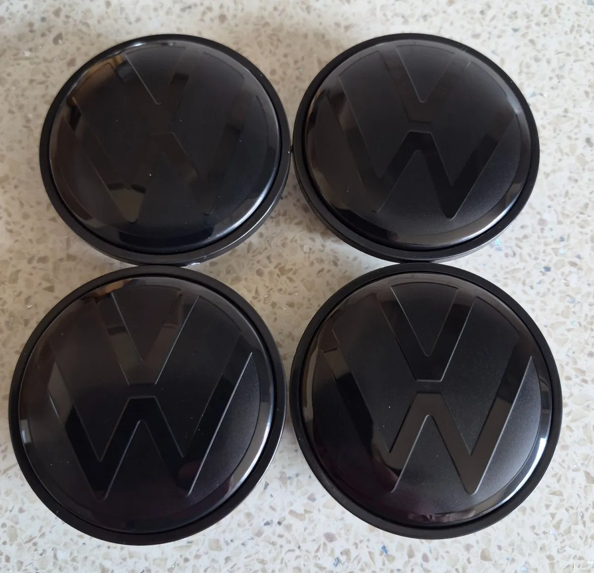 All black VW centre caps (65mm) FREE POST