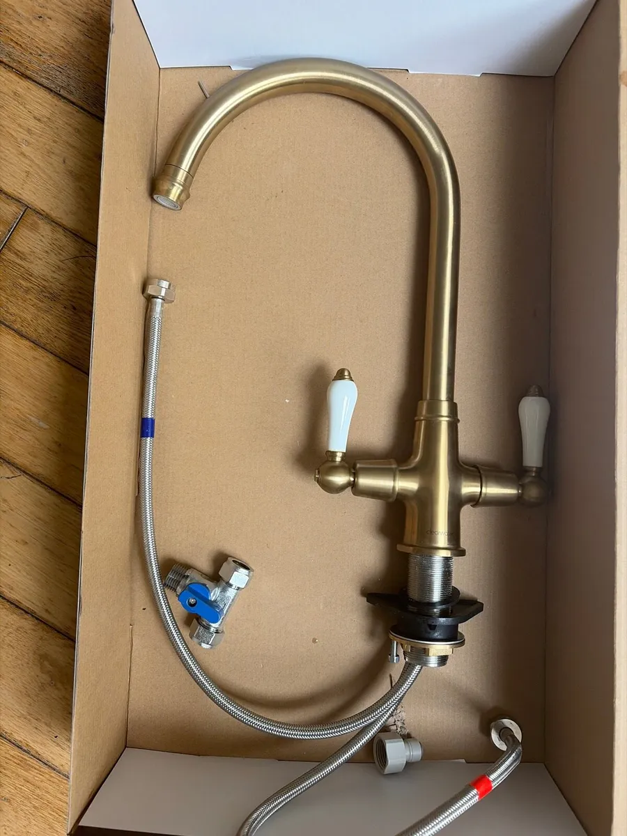 Clearwater Elegance Satin Brass Kitchen Tap - Image 1