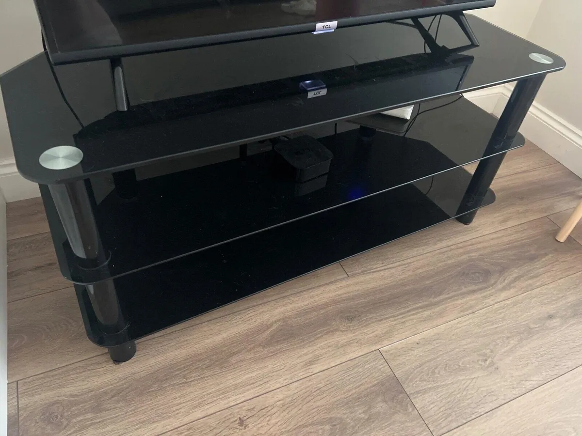 Black Glass Tv Stand - Image 1
