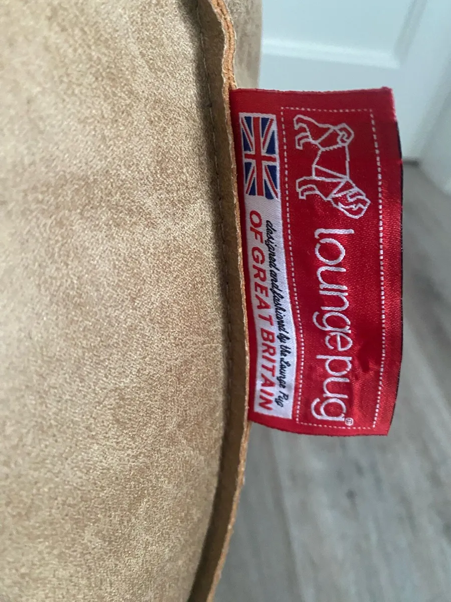 Lounge Pug Distressed Leather Bean Bag Chair - Image 3