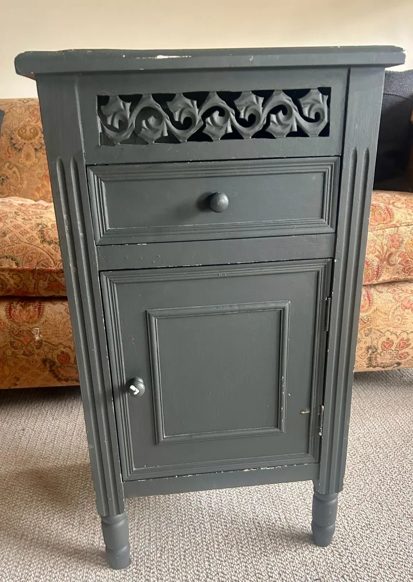 Painted Wooden Bedside Cabinet / Side Locker - Image 1
