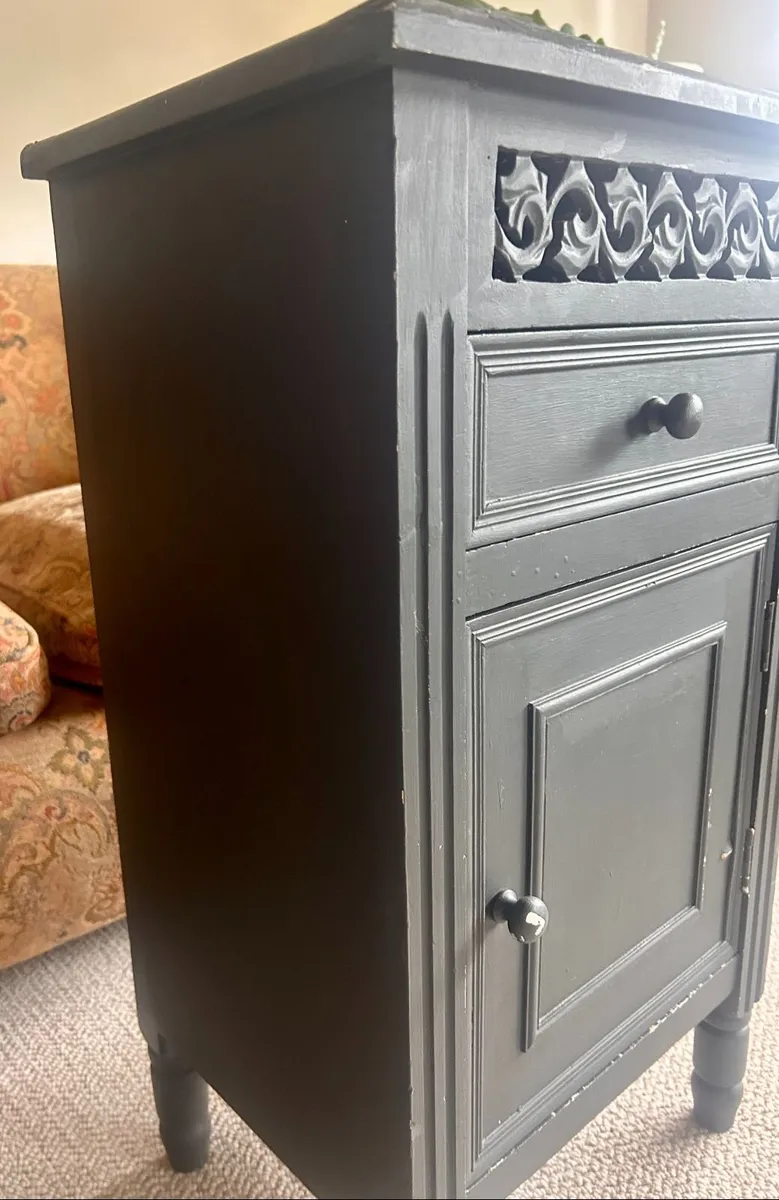Painted Wooden Bedside Cabinet / Side Locker - Image 4