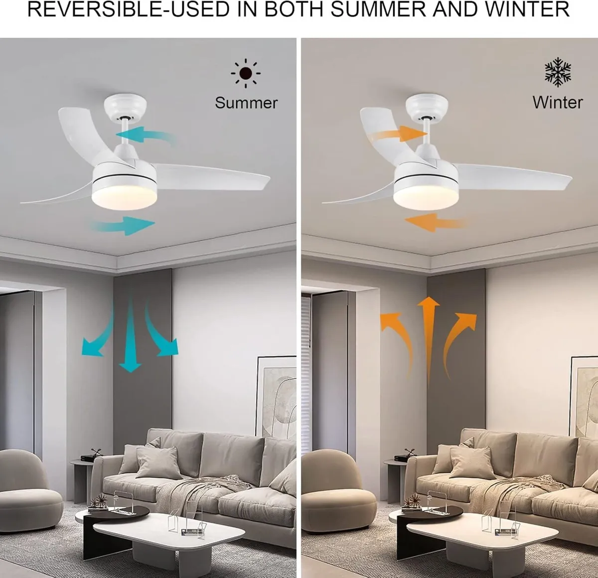 Cjoy Ceiling Fans with Lights Dimmable 42'' Lamps - Image 4