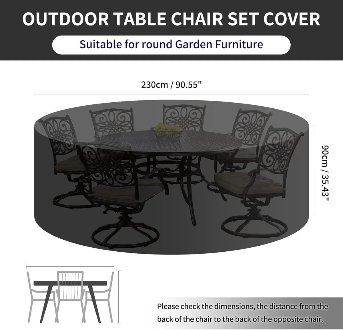 Garden Heavy Duty Table Covers Round with Air - Image 2