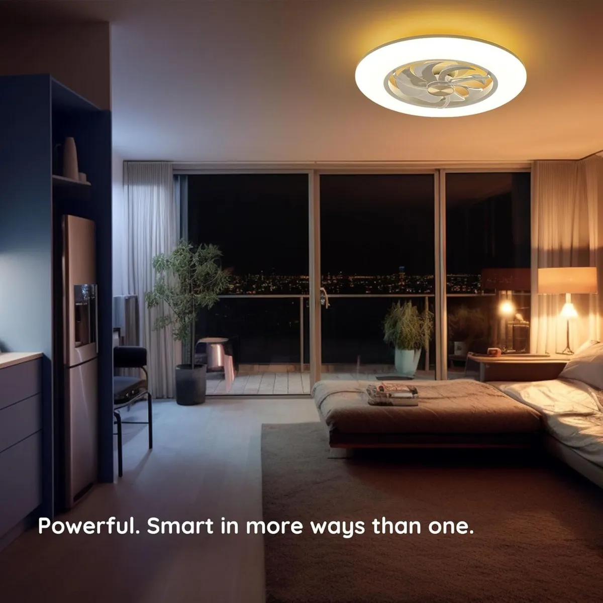 Low Profile Ceiling Fan with Light Modern Flush - Image 2