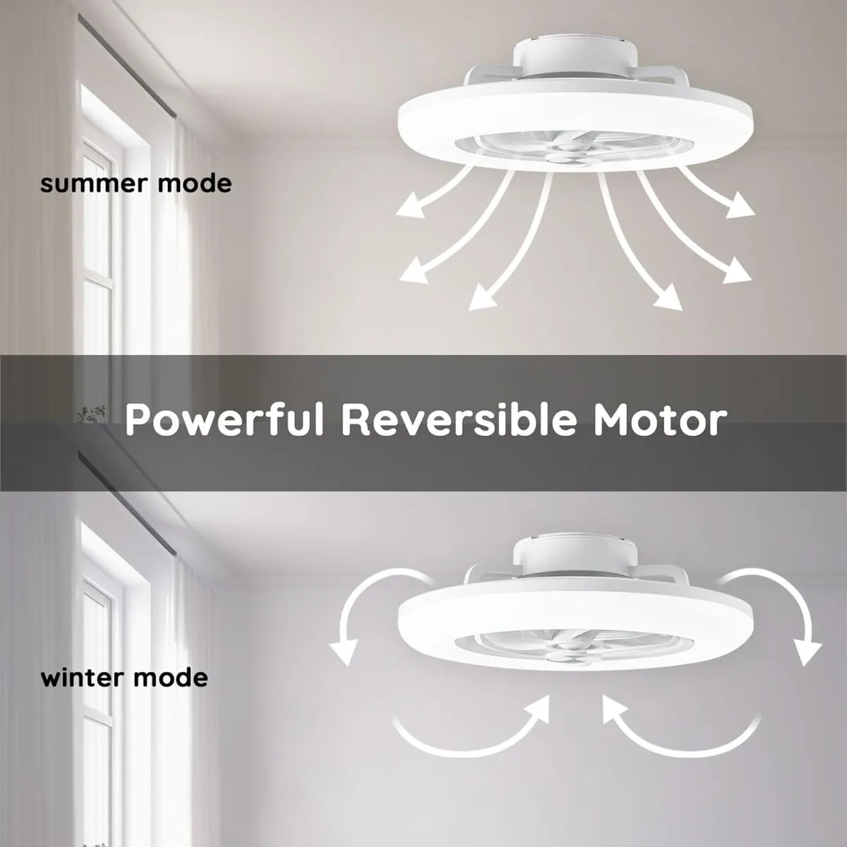 Low Profile Ceiling Fan with Light Modern Flush - Image 4