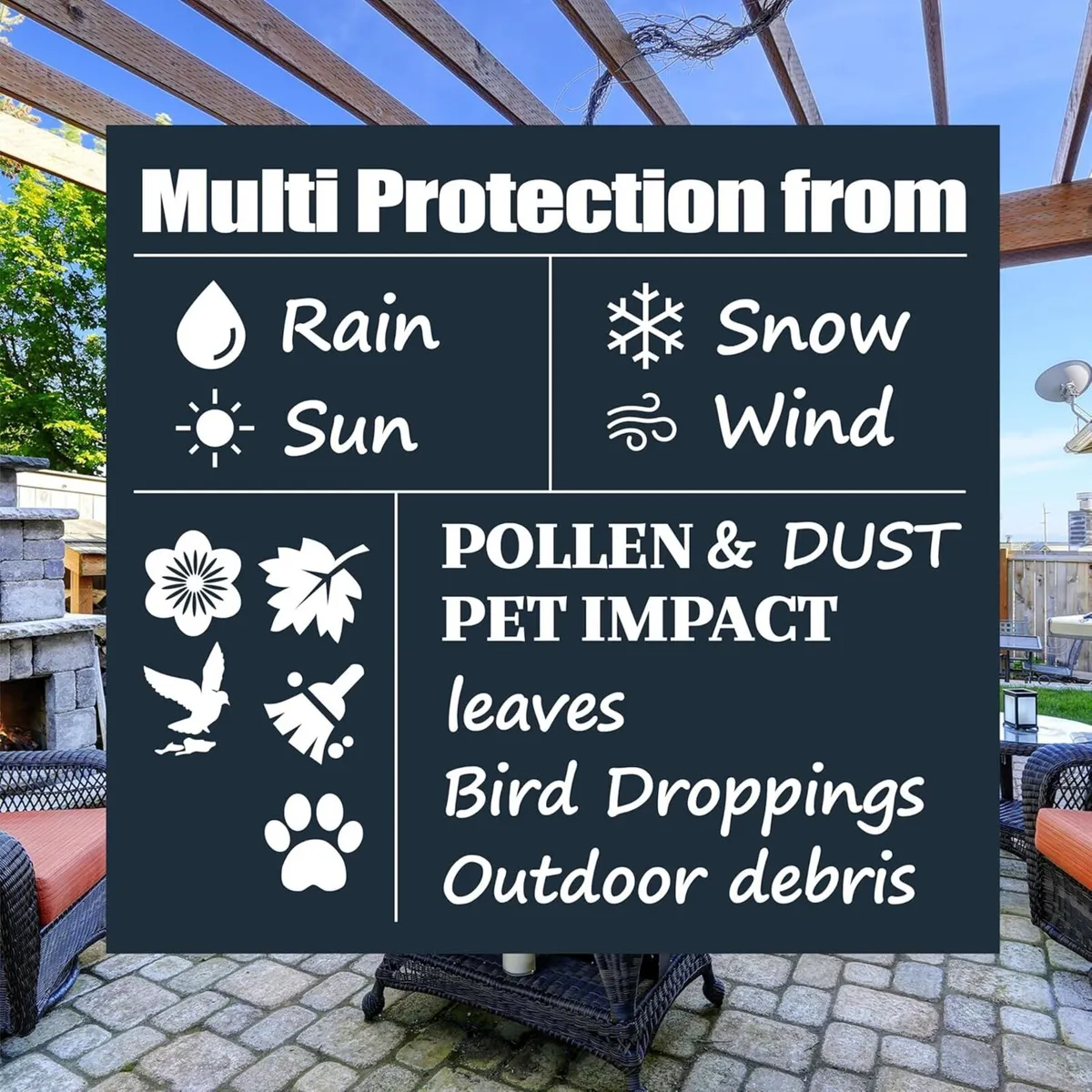Round Garden Furniture Cover Waterproof - Image 2