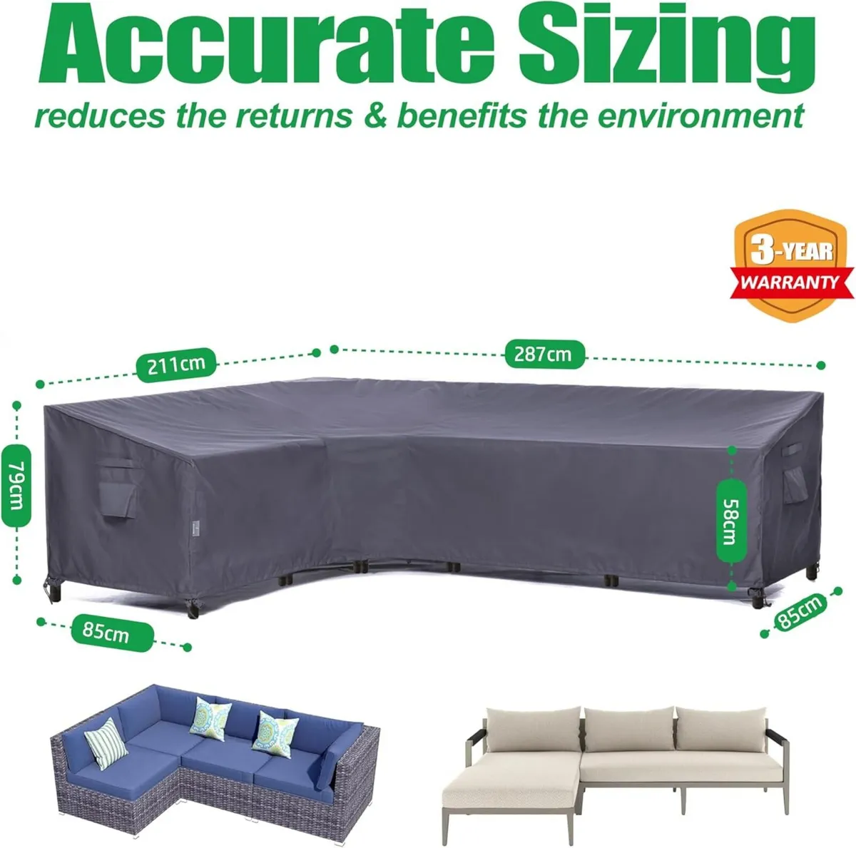 Corner Sofa Cover Waterproof 600d - Image 3