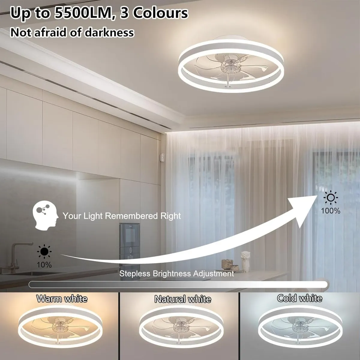 Ceiling Fans with Lights and Remote 45W - Image 4