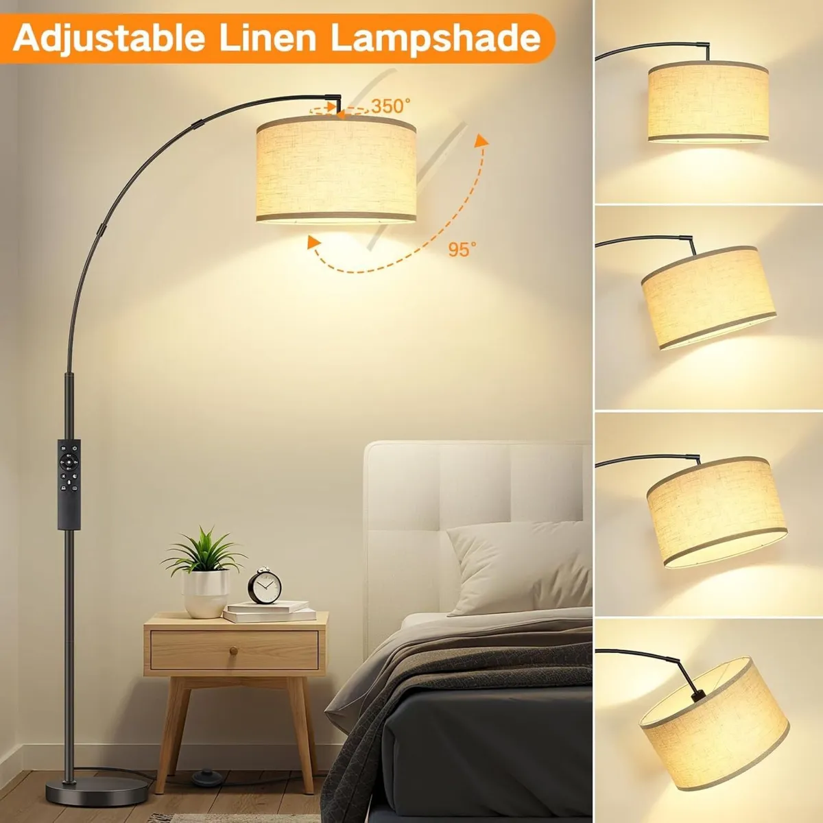 Outon LED Modern Arc Floor Lamp Dimmable Standing - Image 4