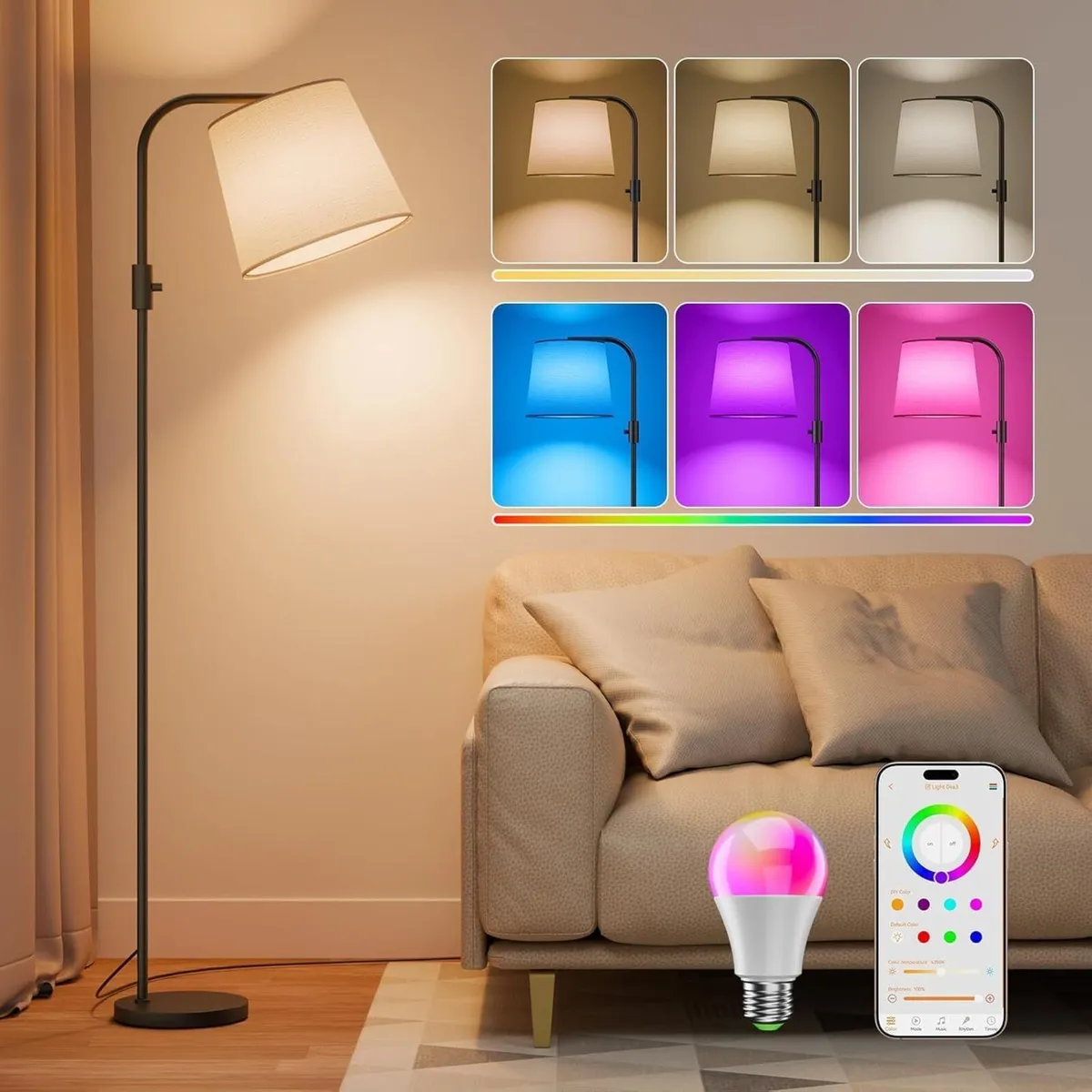 Dusktec Smart Floor Lamp RGB Alexa 10W 1200lm - Image 1