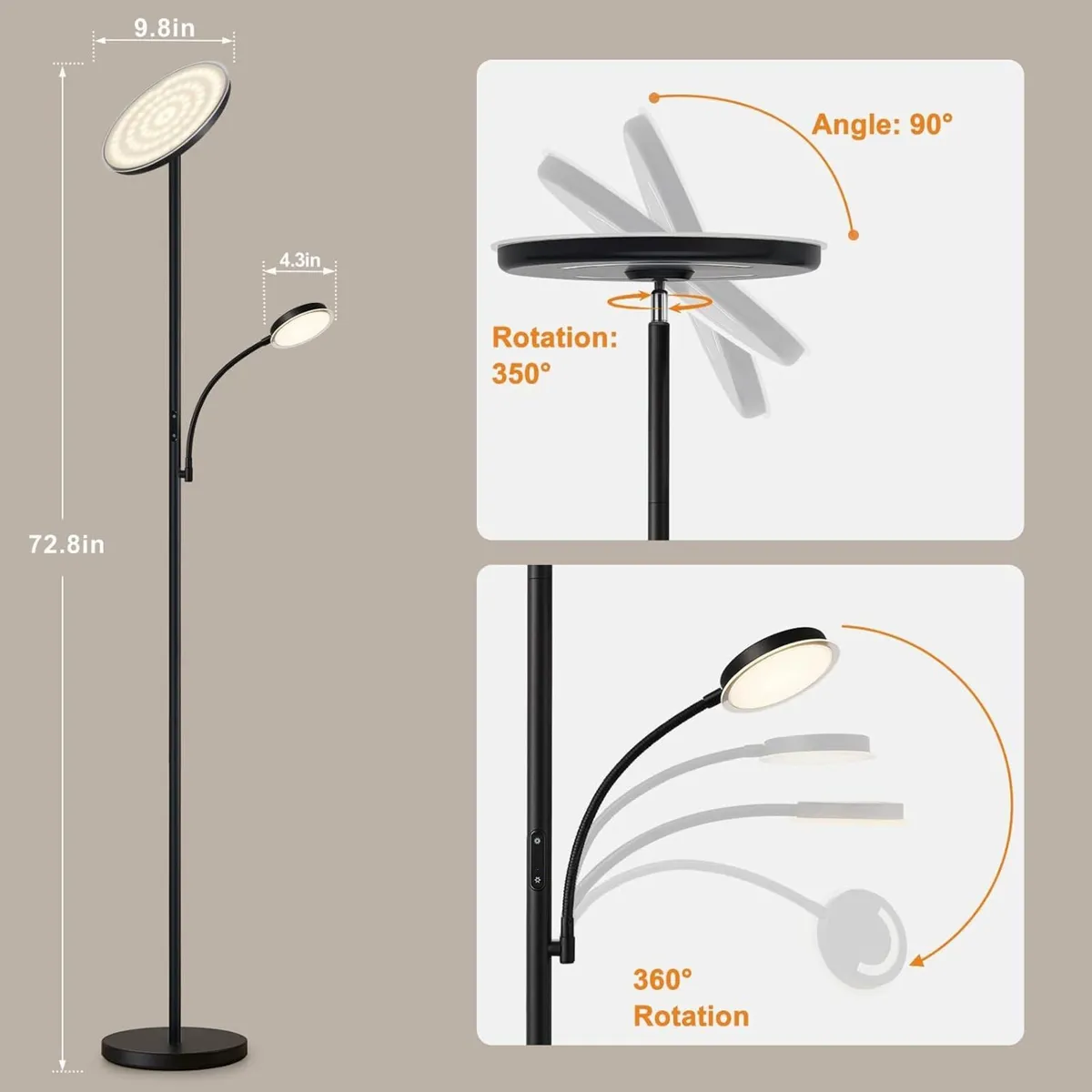 Gyrovu LED Uplighter Floor Lamp Standing - Image 3