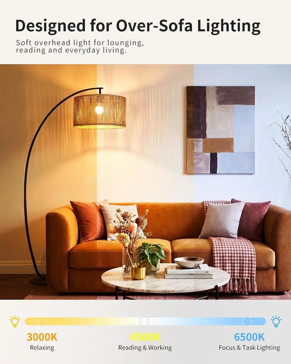 Boho Arc Floor Lamp for Living Room - Image 3