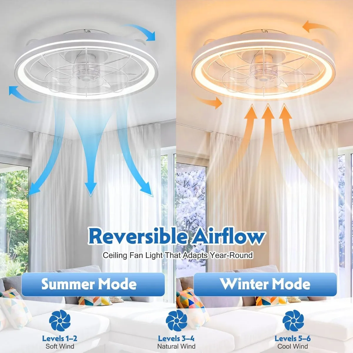 50CM Ceiling Fans with Lights and Remote - Image 4