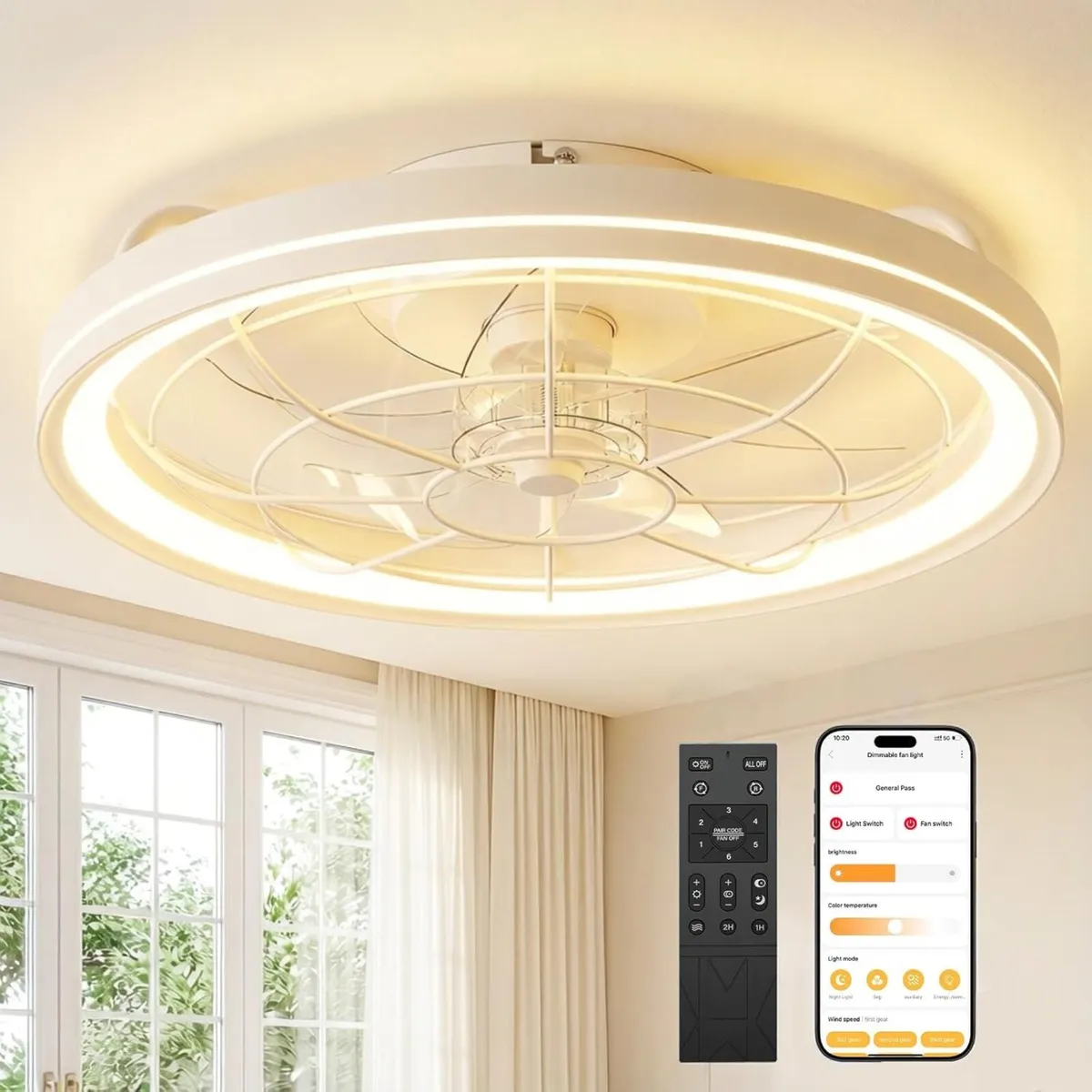 50CM Ceiling Fans with Lights and Remote - Image 1
