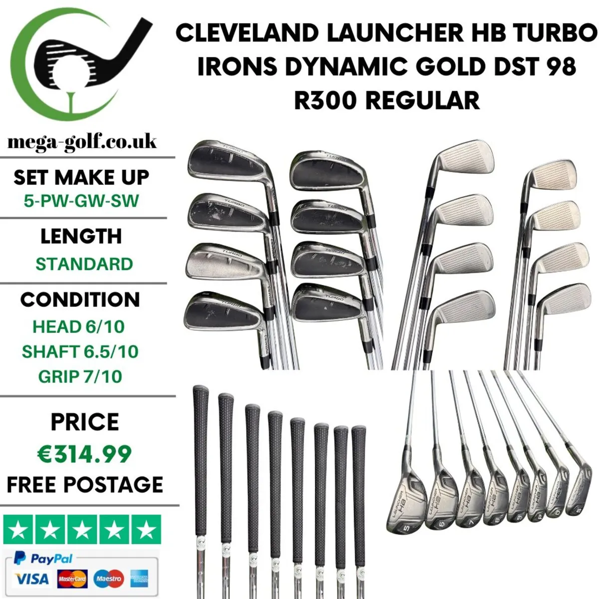 Cleveland Launcher HB Turbo Irons / 5-Pw-Gw-Sw - Image 1