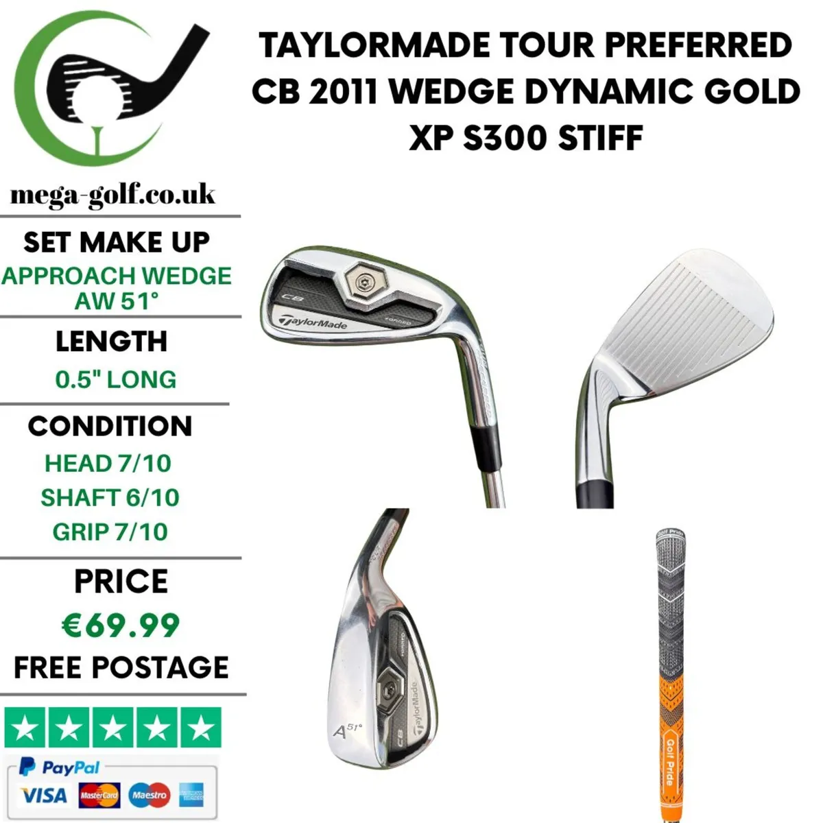 Taylormade Tour Preferred CB 2011 Wedge Aw 51° - Image 1